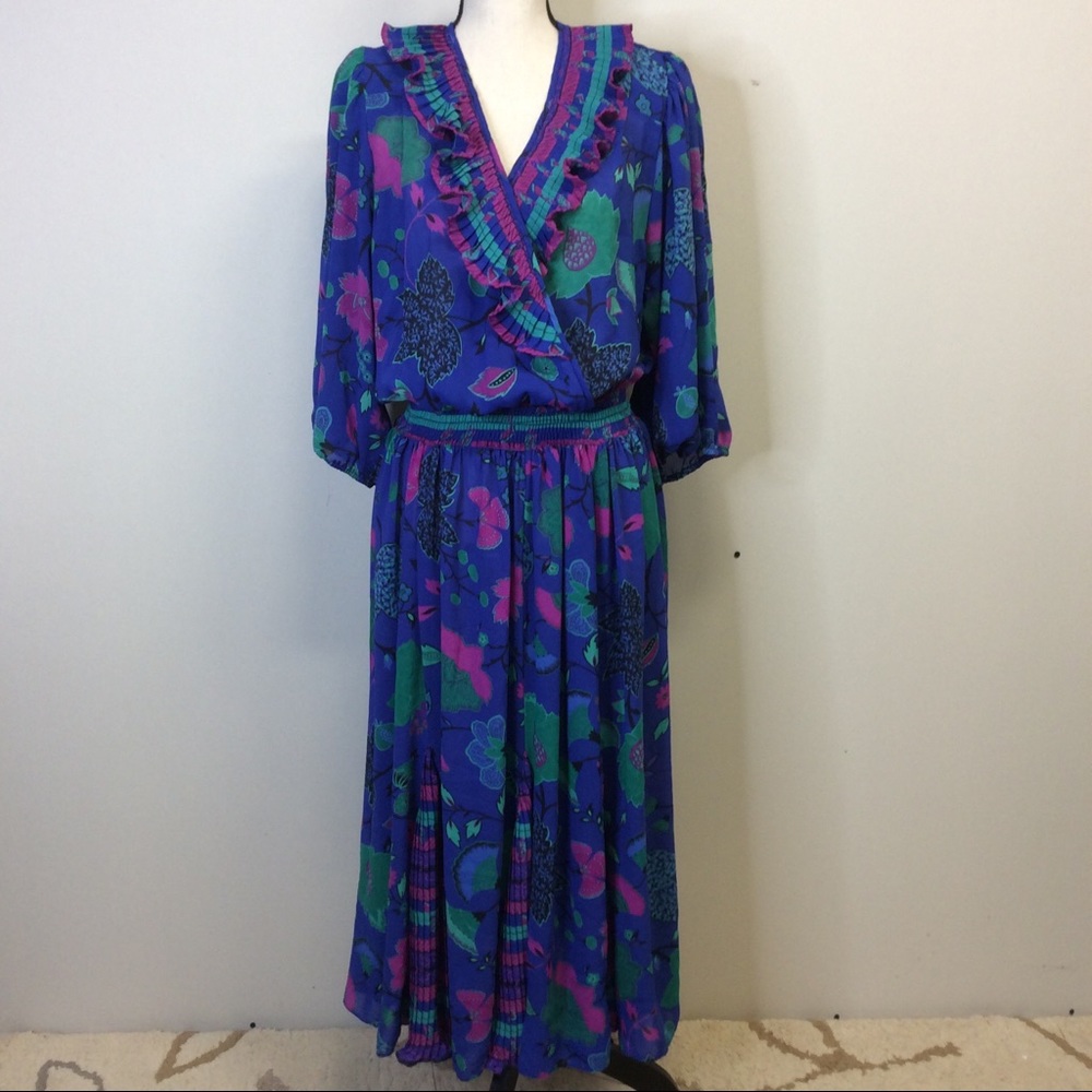 Assorti Susan Freis Pleat Boho Dress Sz XL #